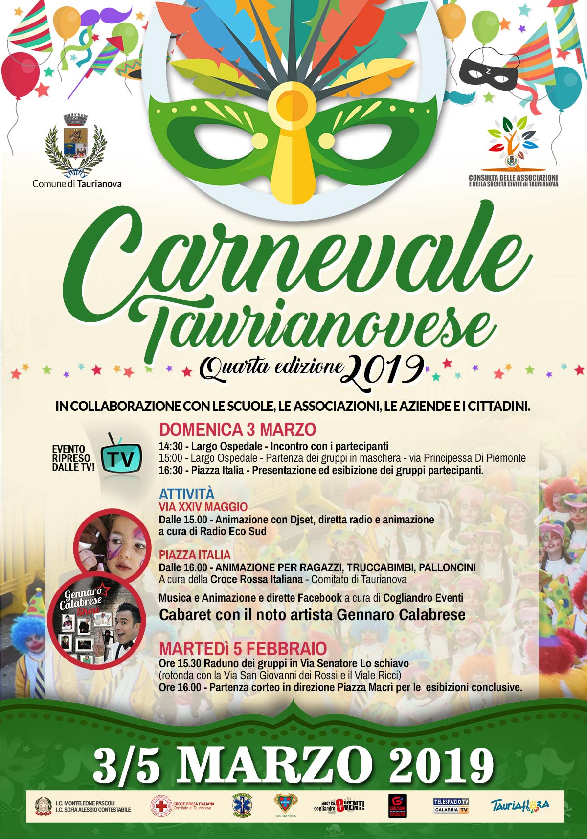 Manifesto Carnevale Taurianovese 2019 programma